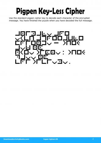 Pigpen Cipher #7 in Super Ciphers 30