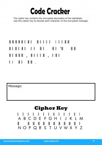 Code Cracker #13 in Super Ciphers 30