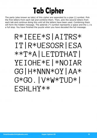 Tab Cipher #15 in Super Ciphers 30
