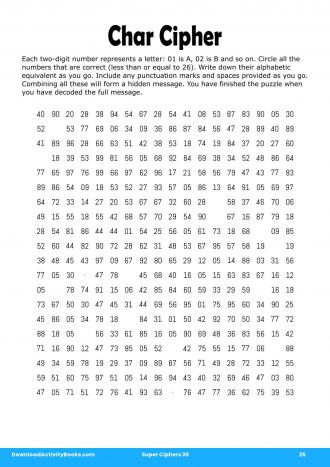 Char Cipher #25 in Super Ciphers 30