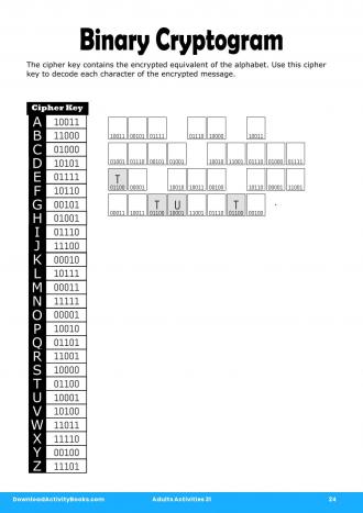 Binary Cryptogram #24 in Adults Activities 31