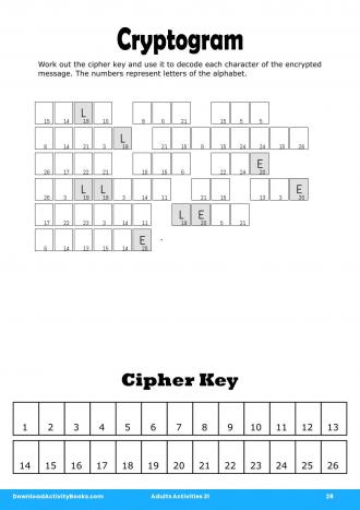 Cryptogram #28 in Adults Activities 31