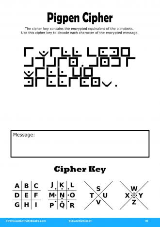Pigpen Cipher #10 in Kids Activities 31