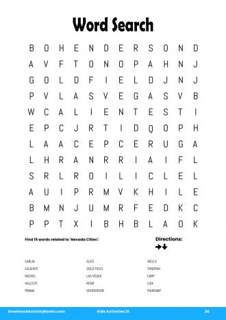 Word Search #30 in Kids Activities 31