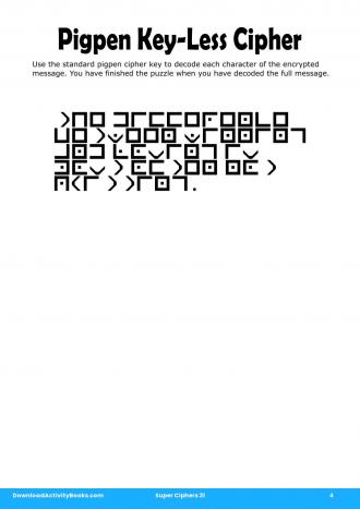 Pigpen Cipher #4 in Super Ciphers 31