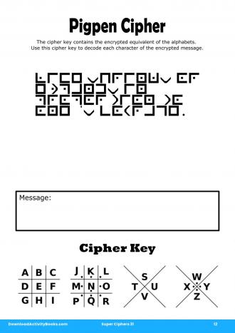 Pigpen Cipher #12 in Super Ciphers 31