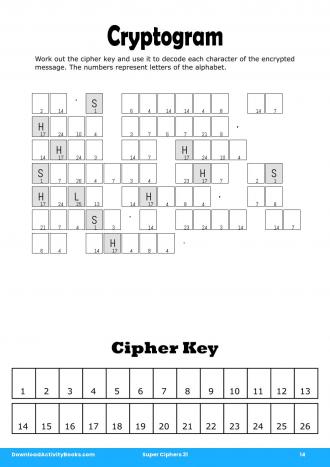 Cryptogram #14 in Super Ciphers 31