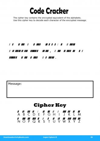 Code Cracker #25 in Super Ciphers 31