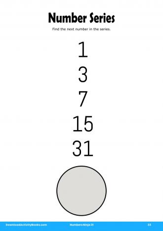Number Series in Numbers Ninja 31