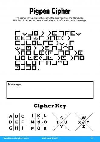 Pigpen Cipher #20 in Adults Activities 32