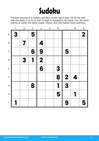 Sudoku #21 in Adults Activities 32