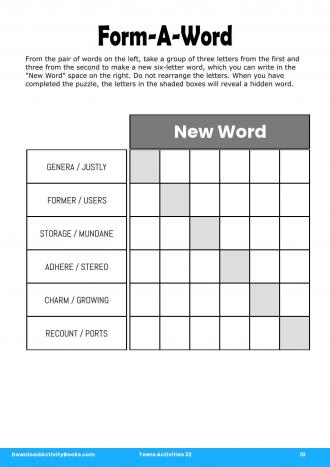 Form-A-Word in Teens Activities 32