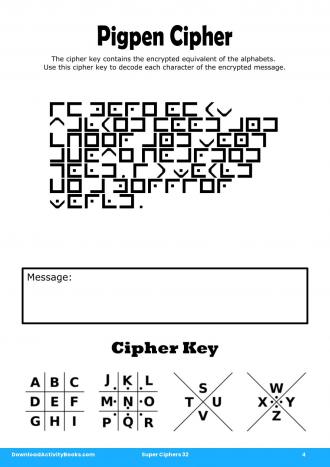 Pigpen Cipher #4 in Super Ciphers 32