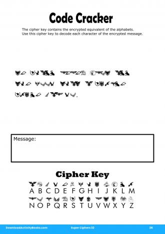 Code Cracker #26 in Super Ciphers 32