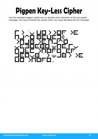 Pigpen Cipher #29 in Super Ciphers 32