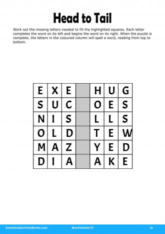 Head to Tail #14 in Word Games 31
