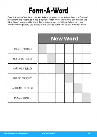 Form-A-Word #24 in Word Games 31