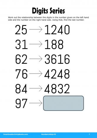 Digits Series in Numbers Ninja 32