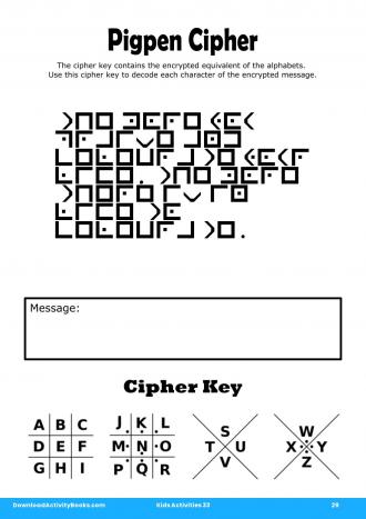 Pigpen Cipher #29 in Kids Activities 33