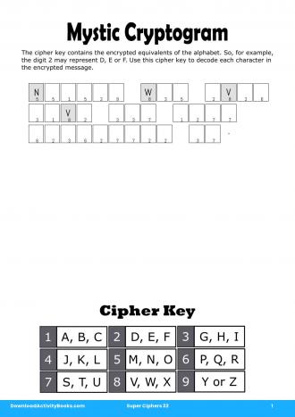 Mystic Cryptogram #1 in Super Ciphers 33