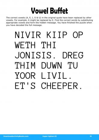 Vowel Buffet #19 in Super Ciphers 33