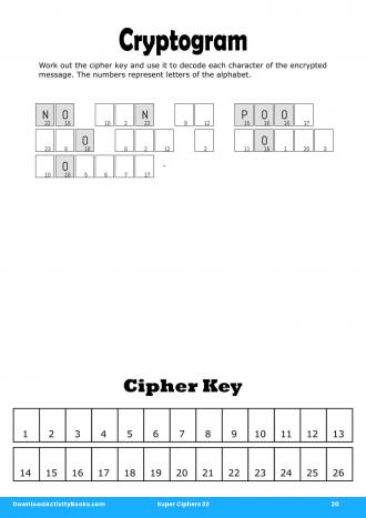 Cryptogram #20 in Super Ciphers 33