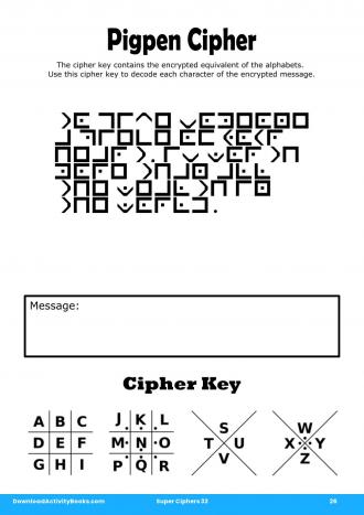 Pigpen Cipher #26 in Super Ciphers 33