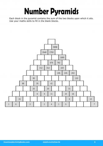 Number Pyramids in Adults Activities 34