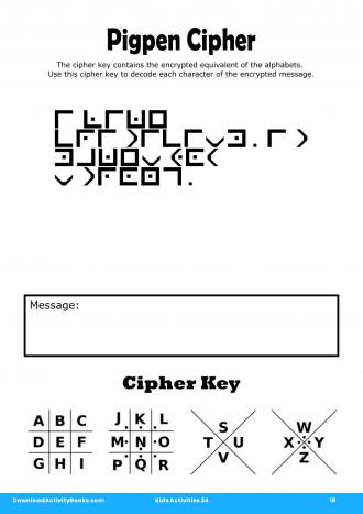 Pigpen Cipher #18 in Kids Activities 34