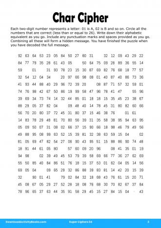 Char Cipher #3 in Super Ciphers 34
