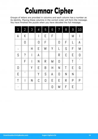 Columnar Cipher in Super Ciphers 34