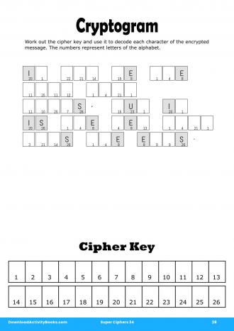 Cryptogram in Super Ciphers 34
