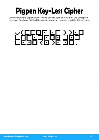 Pigpen Cipher #29 in Super Ciphers 34