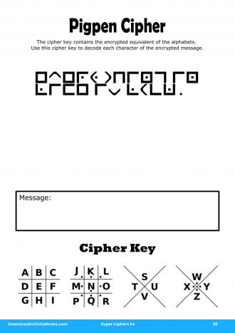Pigpen Cipher #30 in Super Ciphers 34