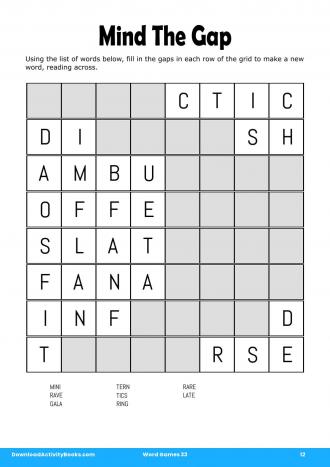 Mind The Gap in Word Games 33