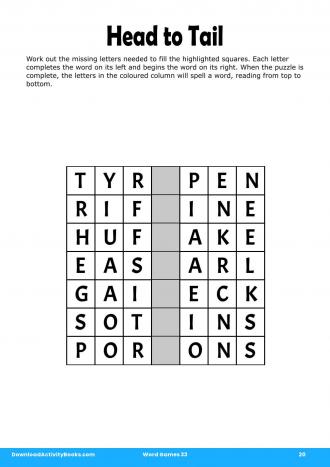 Head to Tail in Word Games 33