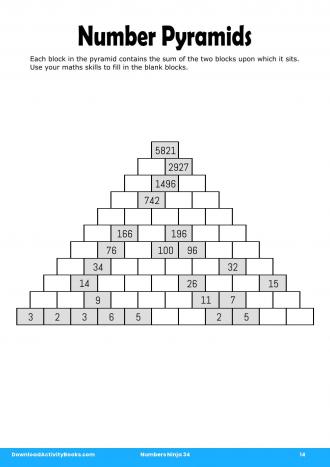 Number Pyramids #14 in Numbers Ninja 34