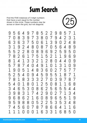 Sum Search in Numbers Ninja 34