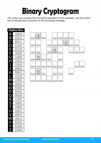 Binary Cryptogram #16 in Adults Activities 35