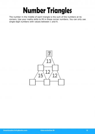 Number Triangles #12 in Kids Activities 35