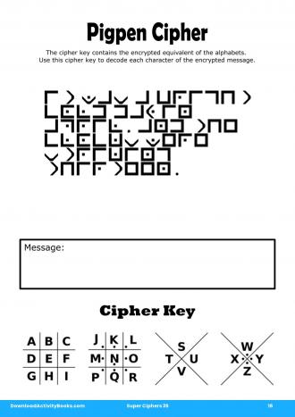 Pigpen Cipher #16 in Super Ciphers 35