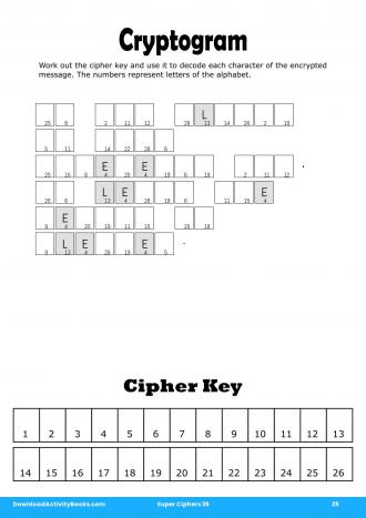 Cryptogram in Super Ciphers 35