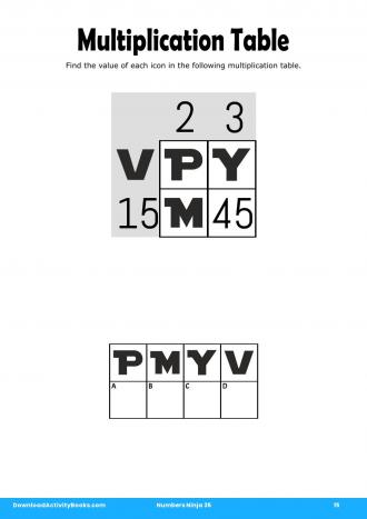 Multiplication Table in Numbers Ninja 35