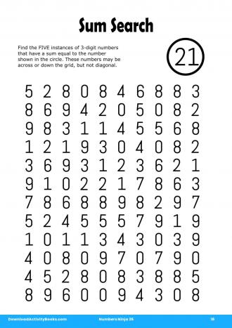 Sum Search #16 in Numbers Ninja 35