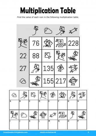 Multiplication Table #9 in Adults Activities 36