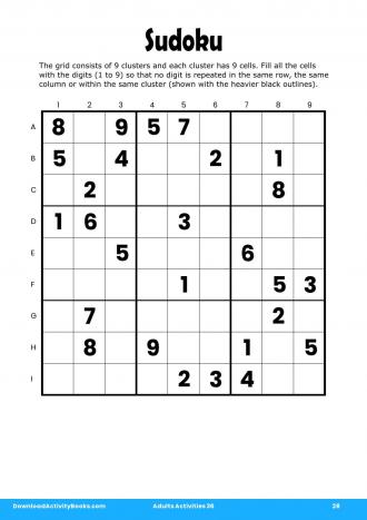 Sudoku #28 in Adults Activities 36