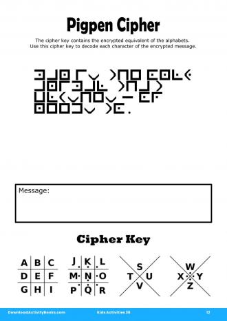 Pigpen Cipher #12 in Kids Activities 36