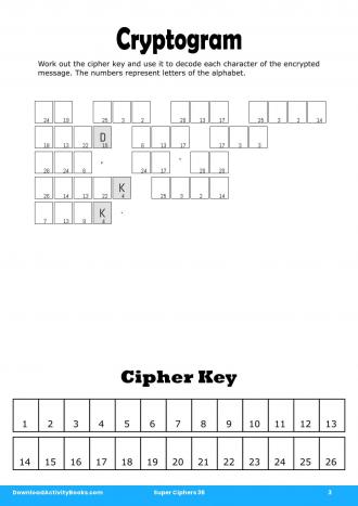 Cryptogram in Super Ciphers 36