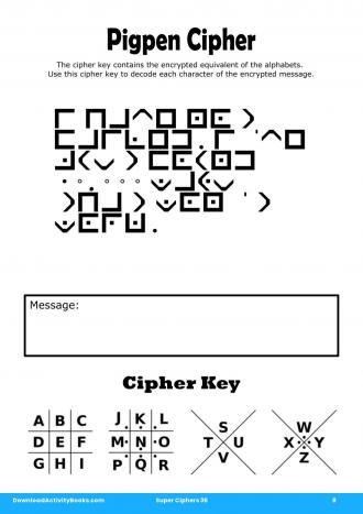 Pigpen Cipher #8 in Super Ciphers 36