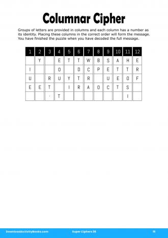 Columnar Cipher in Super Ciphers 36